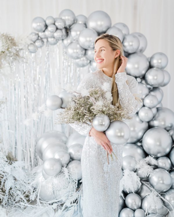 Round Glossy Balloon 60cm, silver