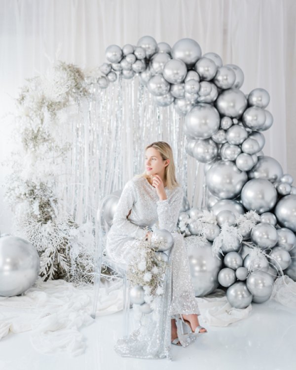 Round Glossy Balloon 60cm, silver