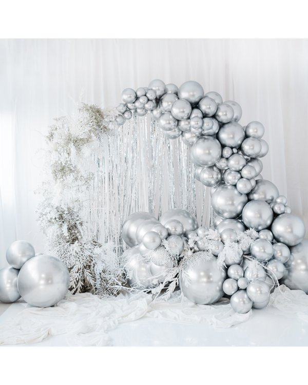 Round Glossy Balloon 60cm, silver