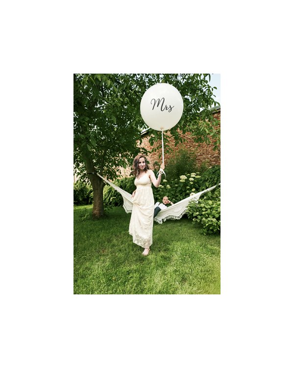 Giant Balloon 1 m, Mrs, white
