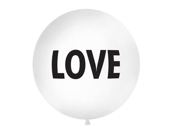 Giant Balloon 1 m, Love, white