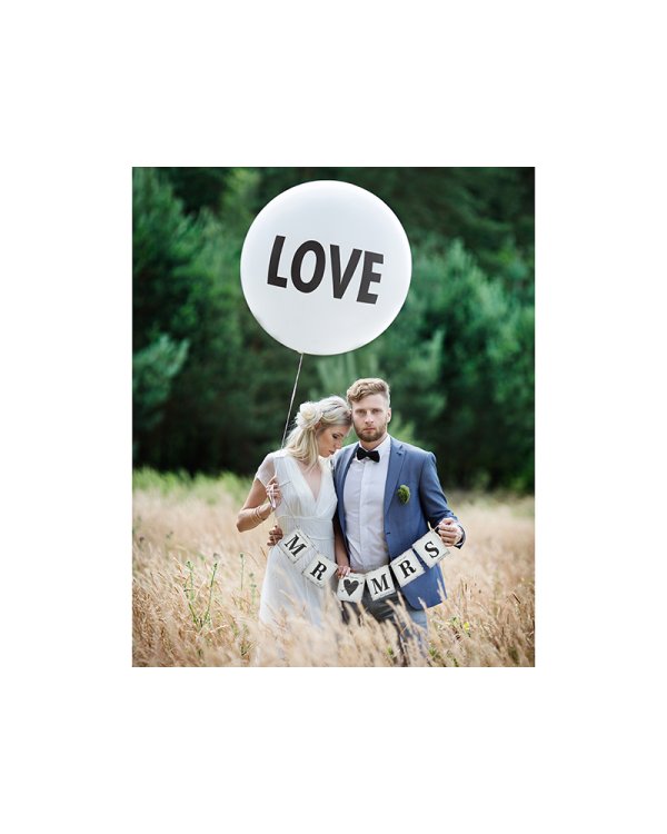 Giant Balloon 1 m, Love, white