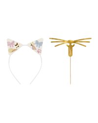 Cat Ears Headband and Mustache Set with Stickers (1 pkt / 5 pc.)