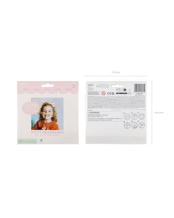 Cat Ears Headband and Mustache Set with Stickers (1 pkt / 5 pc.)