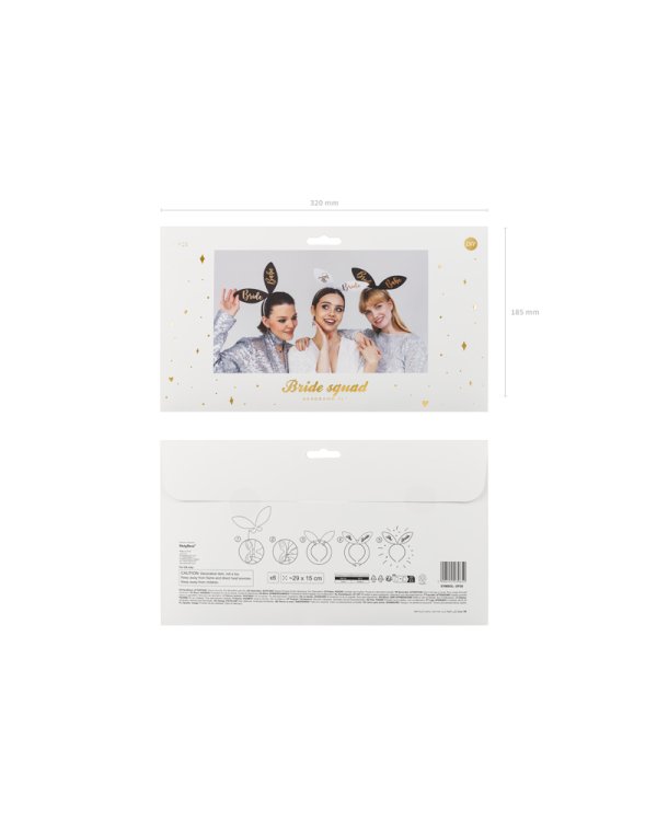 Headband Bride Squad, 15 x 29 cm, mix  (1 pkt / 6 pc.)