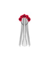 Headband with Veil and Roses, mix