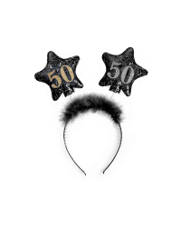 Headband with stars 50, black