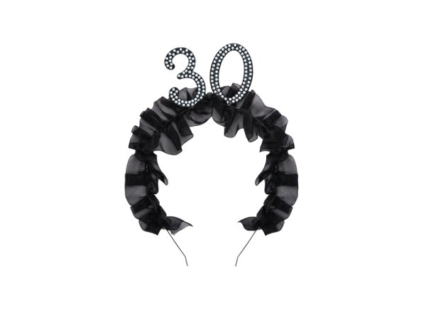 Headband ''30'' with ruffles and pearls