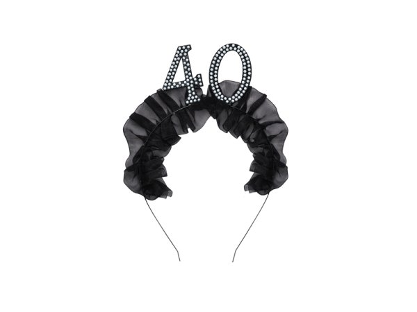 Headband ''40'' with ruffles and pearls