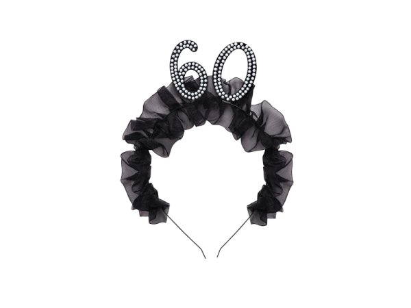 Headband ''60'' with ruffles and pearls