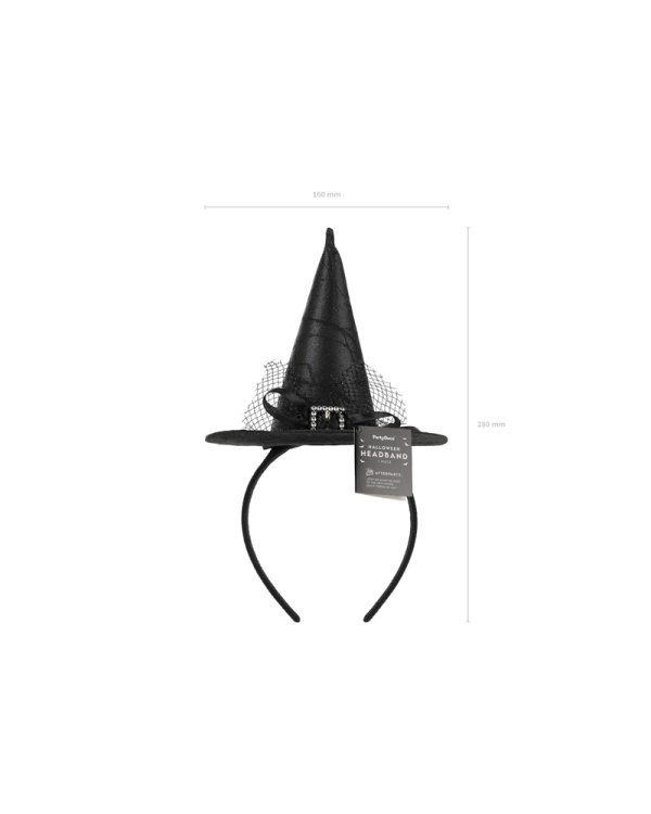 Witch Hat Headband, 17x28 cm, black