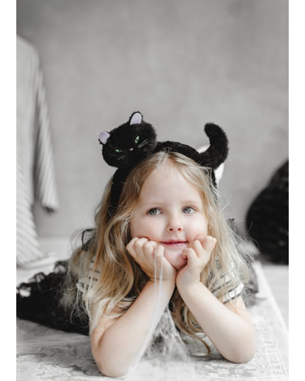 Cat Headband, 23.5x18 cm, black