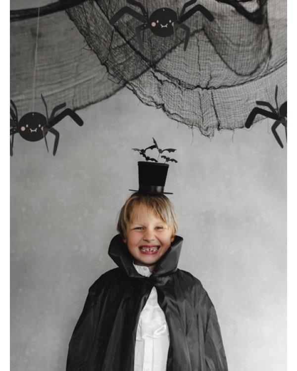 Cylinder Headband with Bats, 19x26 cm, Black