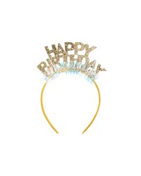 Headband Happy Birthday, 14.5x19 cm, gold
