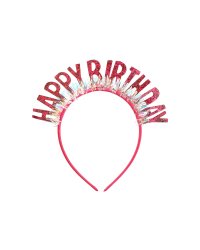 Headband Happy Birthday, 18x18 cm, pink