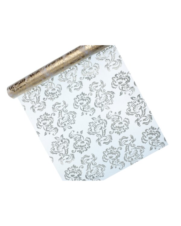 Printed Organza, white, 0.36 x 9m