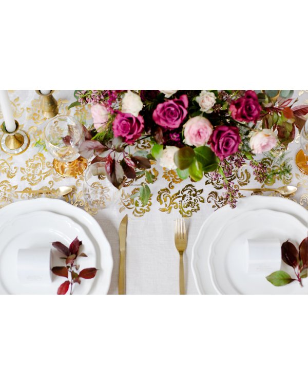 Printed Organza, white, 0.36 x 9m