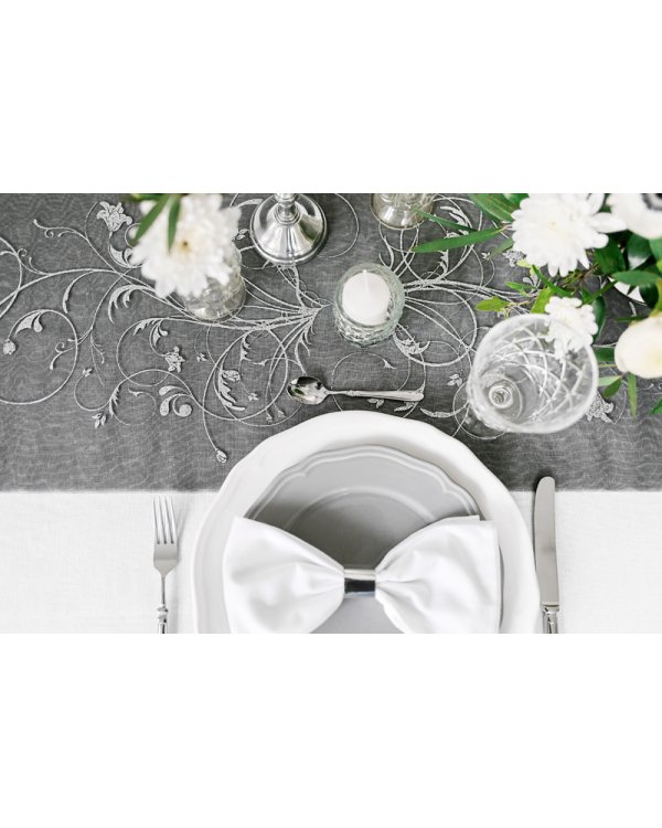 Printed Organza, black, 0.36 x 9m