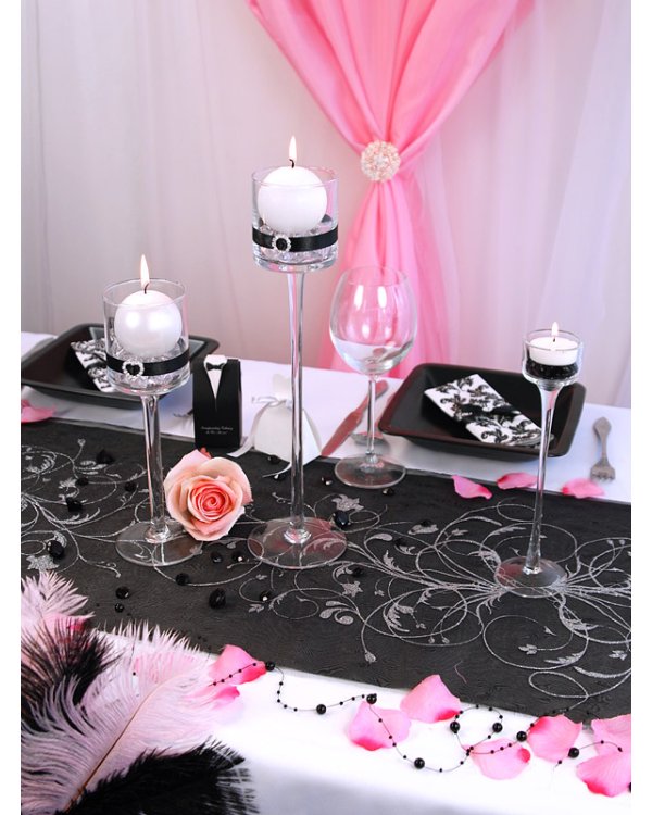 Printed Organza, black, 0.36 x 9m
