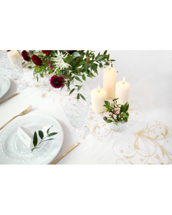 Printed Organza, cream, 0.36 x 9m