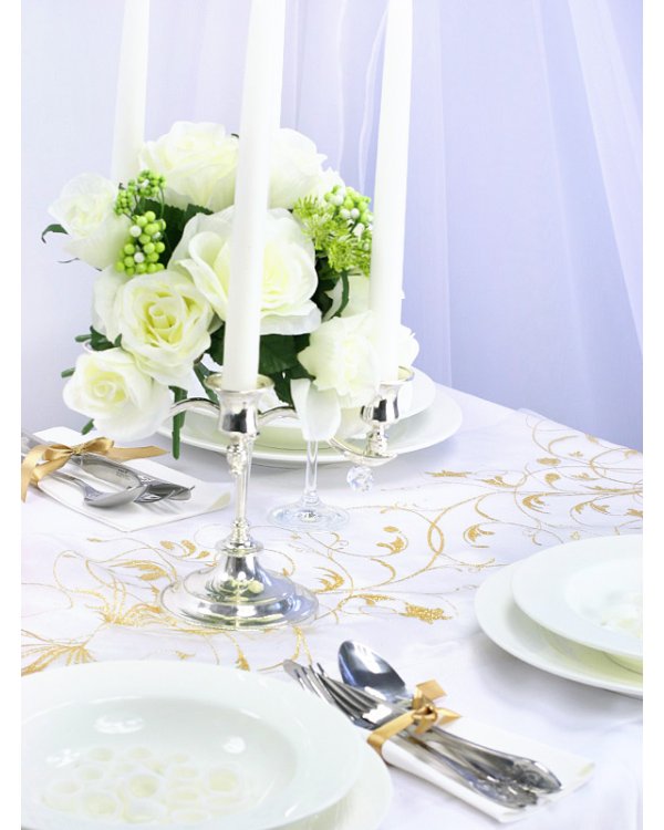 Printed Organza, cream, 0.36 x 9m