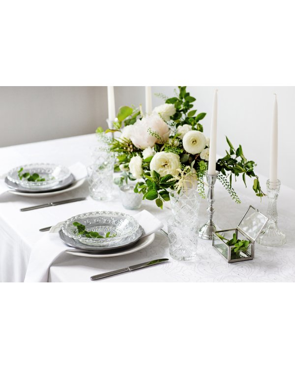 Printed Organza, white, 0.48 x 9m