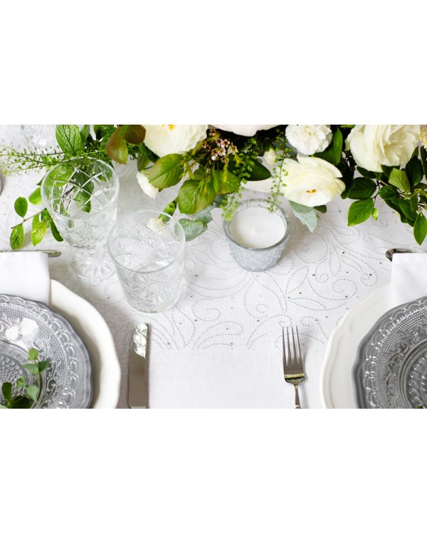 Printed Organza, white, 0.48 x 9m