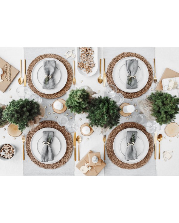 Wooden rings for napkins Reindeers, natural wood (1 pkt / 6 pc.)