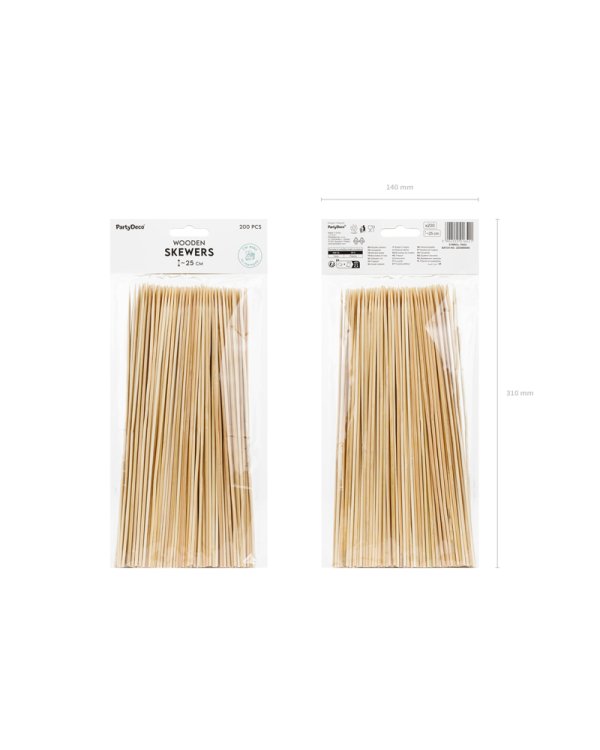 Wooden skewers, 25 cm (1 pkt / 200 pc.)