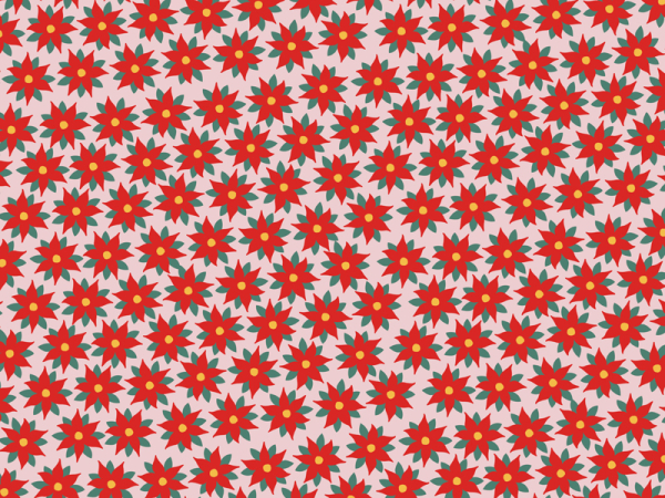 Wrapping paper - Red star of Bethlehem, 70x200cm