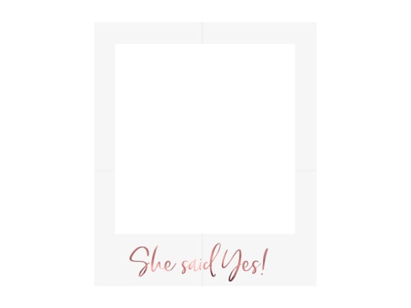 Slefie photo frame She said yes, rose gold, 50x59.5cm