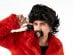 Wig, long hair and mustache, black
