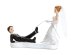 Cake Topper Newly-weds with a rope, 13cm