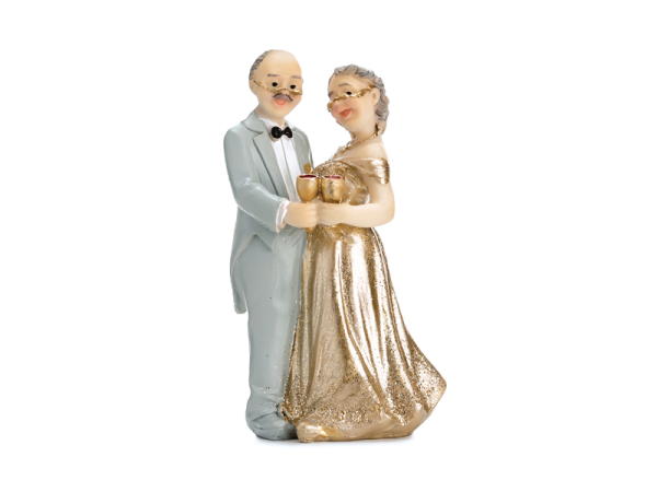 Cake Topper Gold Anniversary, 12cm