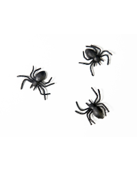 Plastic spiders, black (1 pkt / 10 pc.)
