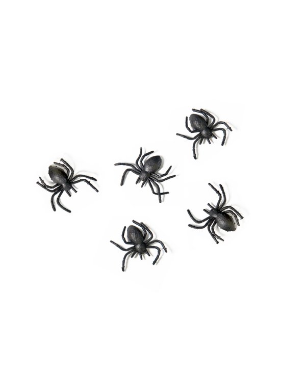 Plastic spiders, black (1 pkt / 10 pc.)