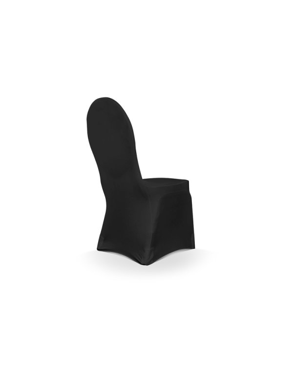 Chair cover, elastic matt fabric, black