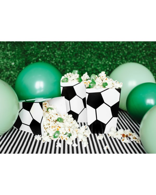 Boxes for popcorn Football, mix, 7x7x12cm (1 pkt / 6 pc.)