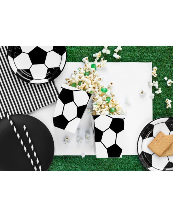 Boxes for popcorn Football, mix, 7x7x12cm (1 pkt / 6 pc.)
