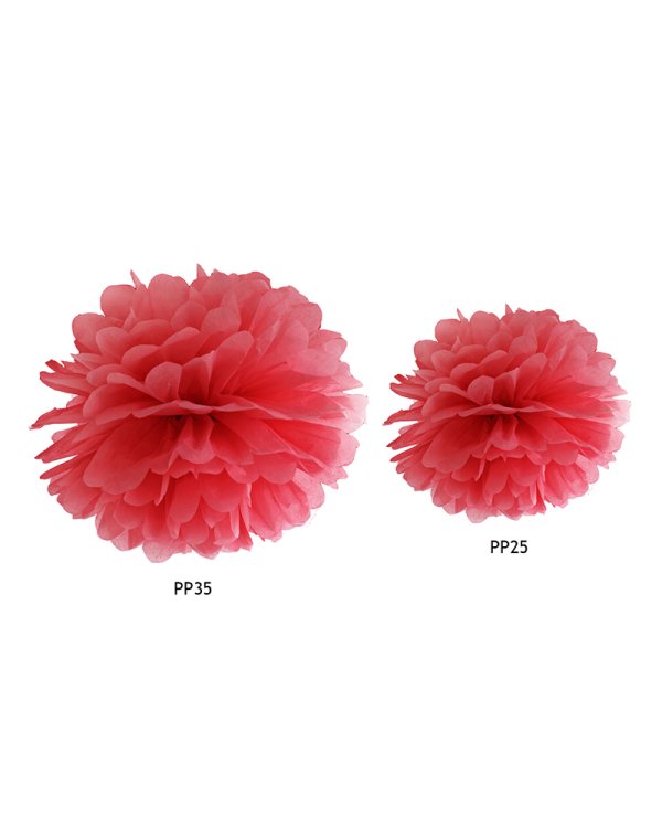 Tissue paper Pompom, red, 25cm