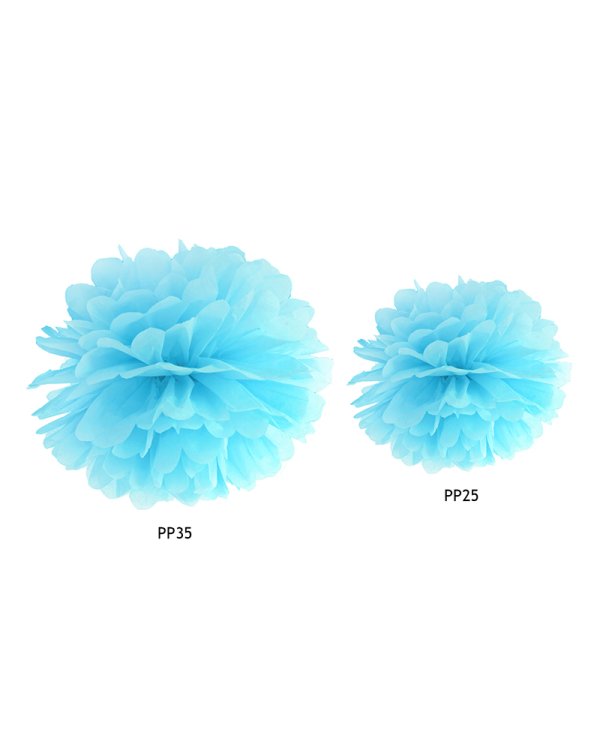 Tissue paper Pompom, sky-blue, 25cm