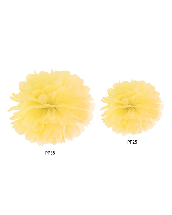 Tissue paper Pompom, yellow, 25cm