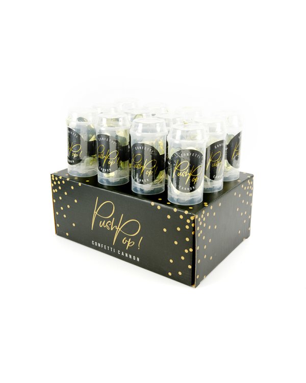 Confetti push pop, gold