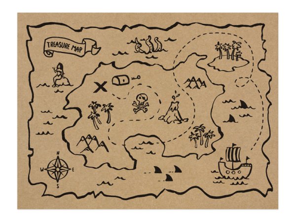 Paper placemats Pirates Party, 40x30cm (1 pkt / 5  / 30 pc.)