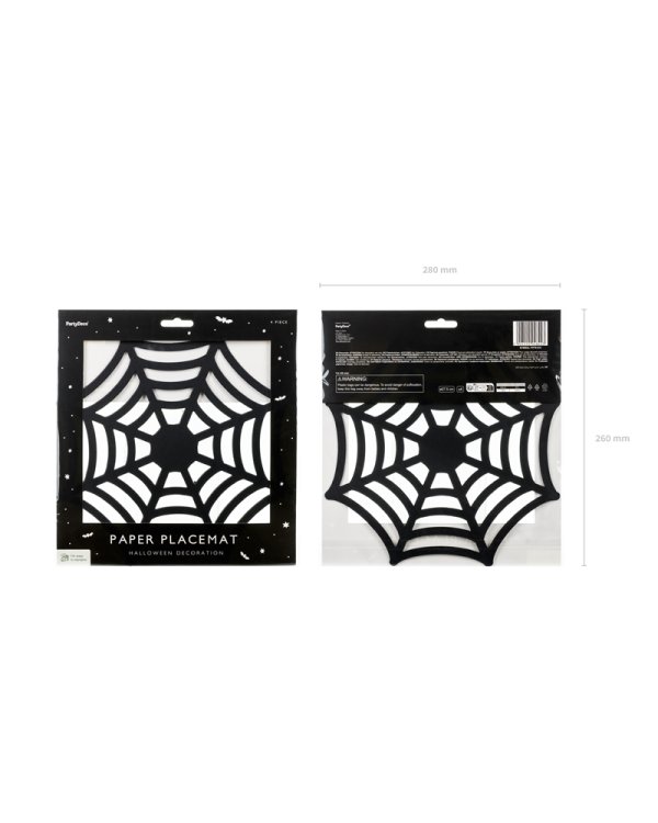 Spider Web Plate Mats, black, 27.5cm (1 pkt / 4 pc.)