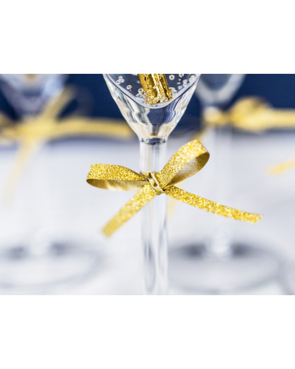 Plastic ribbon, gold, 5mm/225m