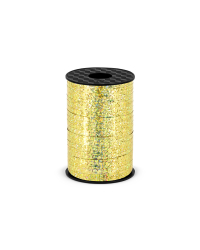 Plastic ribbon, gold, 5mm/225m