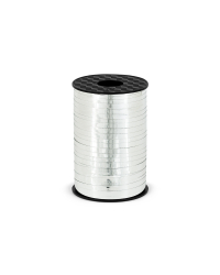 Plastic ribbon, silver, 5mm/225m
