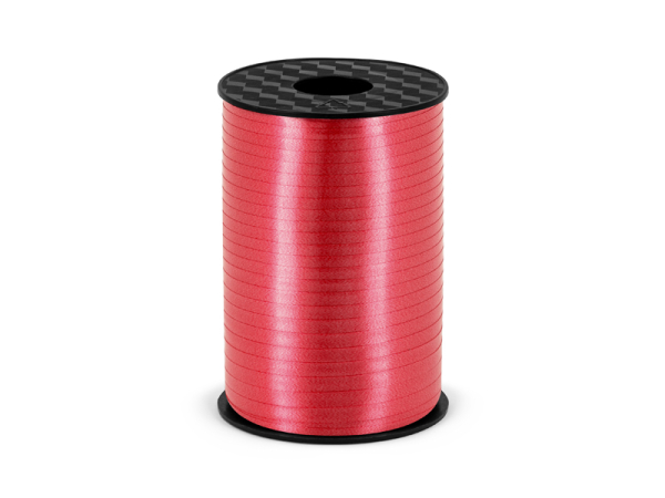 Plastic ribbon, red, 5mm/225m