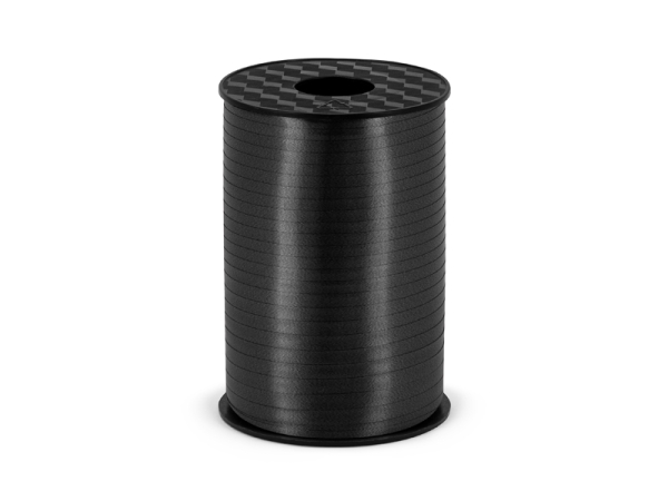Plastic ribbon, black, 5mm/225m